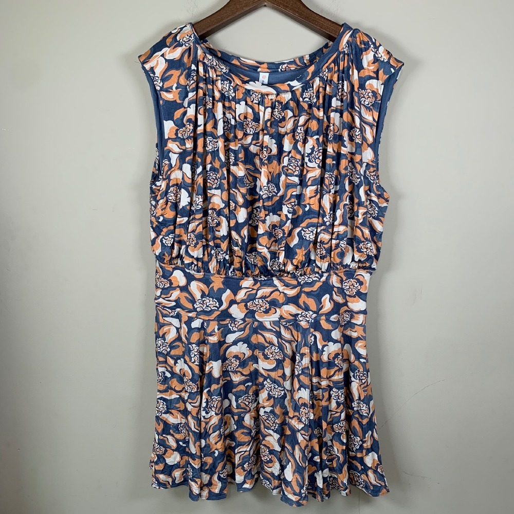 Anthropologie NWT Daily Practice Cinched Knit Floral Mini Dress Size 1X